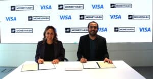 Leila Serhan (Visa’s Senior Vice President and Group Country Manager for North Africa, Levant and Pakistan region - Left) - Nader Abdelrazik (MoneyHash Cofounder & CEO, Right)