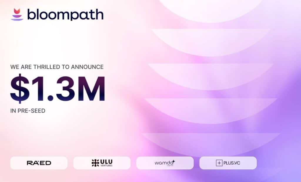 جمعت شركة BloomPath، منصة إدارة الأداء المستمر المدعومة بالذكاء الاصطناعي، تمويلاً بقيمة 1.3 مليون دولار في جولة ما قبل البذري (Pre-Seed). قاد الجولة صندوق RAED Ventures